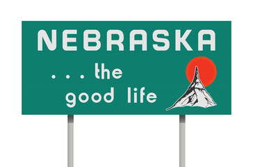 Nebraska road sign - obrazy, fototapety, plakaty