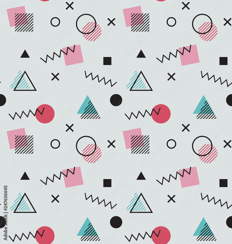 Poster geometric vector pattern with colorful. retro abstract pattern in geometric style. form a triangle, 
