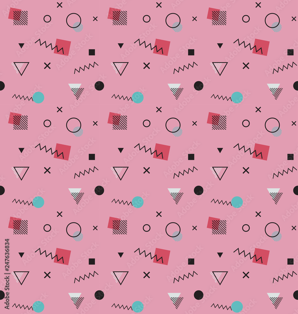 Poster geometric vector pattern with colorful. retro abstract pattern in geometric style. form a triangle, 