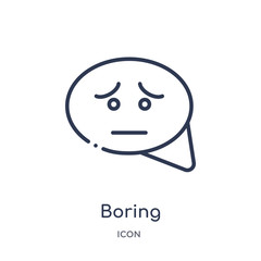 boring icon from user interface outline collection. Thin line boring icon isolated on white background.