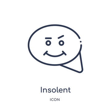 insolent icon from user interface outline collection. Thin line insolent icon isolated on white background.