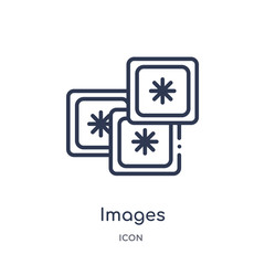 images icon from user interface outline collection. Thin line images icon isolated on white background.
