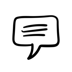 Dialogue icon doodle, hand drawn bubble speech