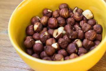 Hazelnuts in the bowl