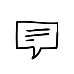 Dialogue icon doodle, hand drawn bubble speech