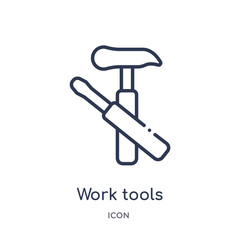 work tools icon from user interface outline collection. Thin line work tools icon isolated on white background.