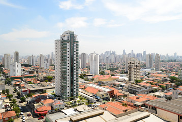 Aerial view of "Mooca" one of the central neighborhoods in Sao Paulo, Brazil. Many residential towers grew in this former industrial site