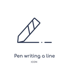 pen writing a icon from user interface outline collection. Thin line pen writing a icon isolated on white background.