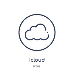 icloud icon from user interface outline collection. Thin line icloud icon isolated on white background.