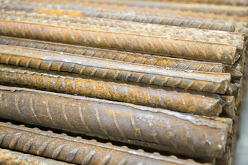 Some rusty construction steel bars