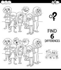 differences game color book with kids group