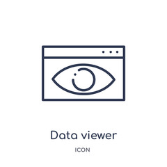 data viewer icon from user interface outline collection. Thin line data viewer icon isolated on white background.
