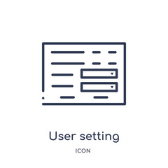 user setting interface icon from user interface outline collection. Thin line user setting interface icon isolated on white background.