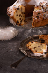 fresh tasty delicious cupcake with raisins