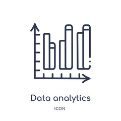 data analytics dual bars icon from user interface outline collection. Thin line data analytics dual bars icon isolated on white background.