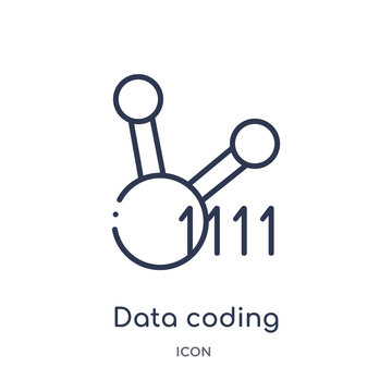 data coding icon from user interface outline collection. Thin line data coding icon isolated on white background.