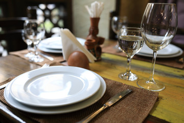 Served dinner table