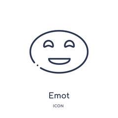 emot icon from user interface outline collection. Thin line emot icon isolated on white background.