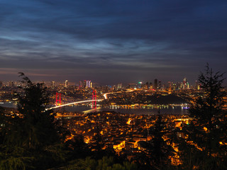 Istanbul Bosphorus bridge at sunset