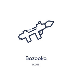 bazooka icon from weapons outline collection. Thin line bazooka icon isolated on white background.