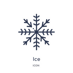 ice icon from weather outline collection. Thin line ice icon isolated on white background.