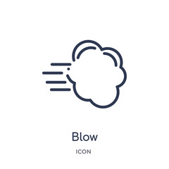 blow icon from weather outline collection. Thin line blow icon isolated on white background.