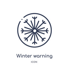 winter warning icon from weather outline collection. Thin line winter warning icon isolated on white background.