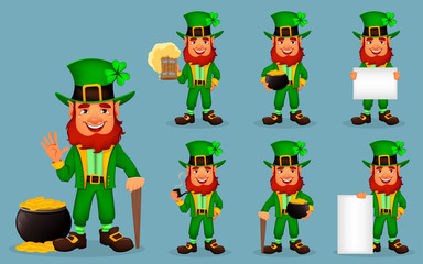 Saint Patrick day. Cartoon character Leprechaun