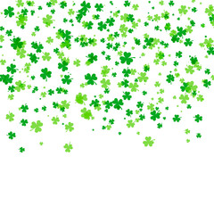 Saint Patrick day background with trefoil clover