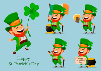 Saint Patrick day. Cartoon character Leprechaun