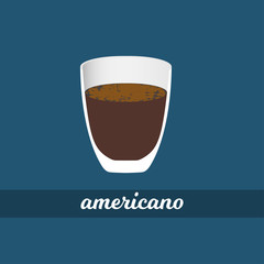 americano coffee cup vector illustration