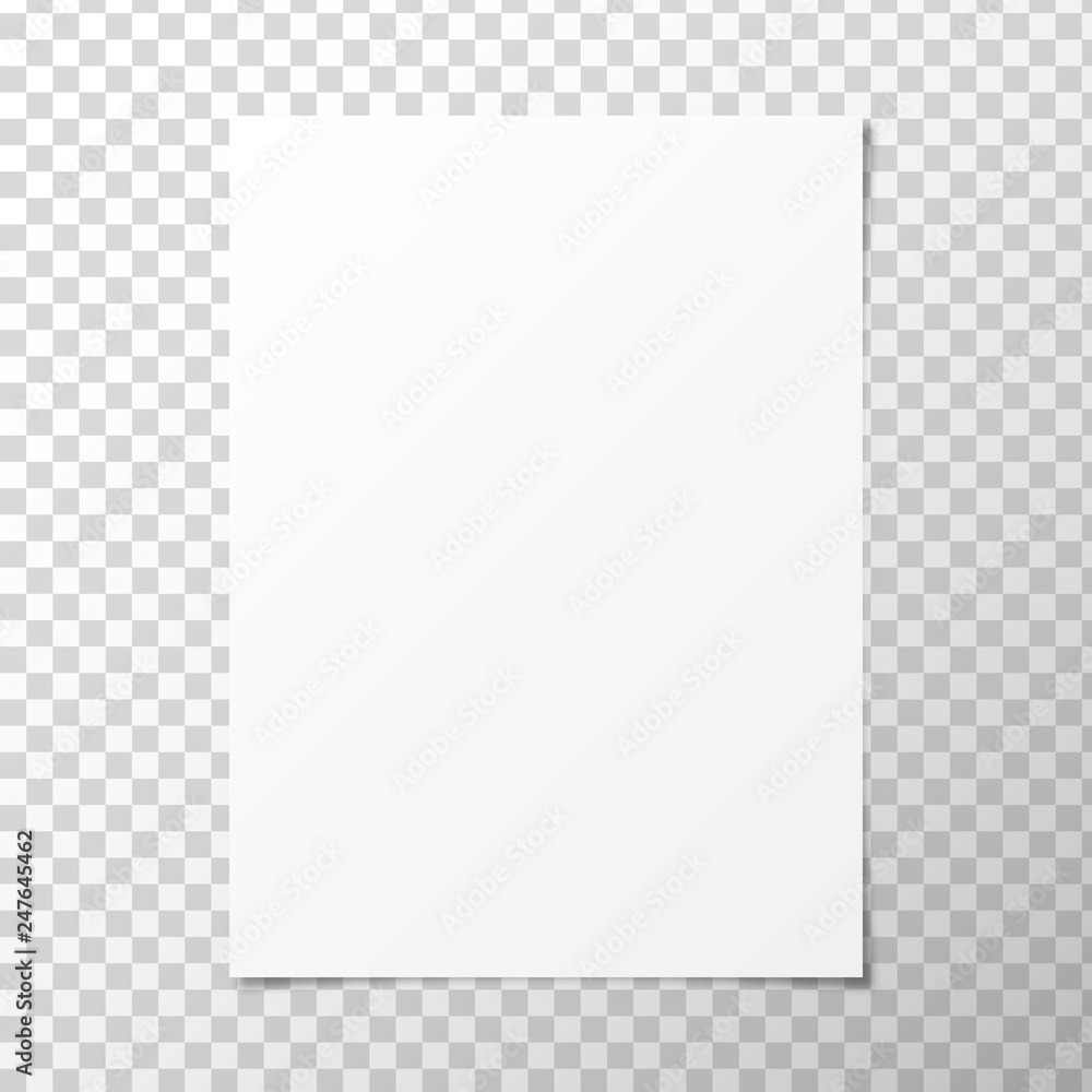 Aufkleber vector a4 paper with shadows on transparent background. vector