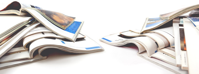  Fashion articles and catalog design over white background.Newspaper and journal. Entertainment and...