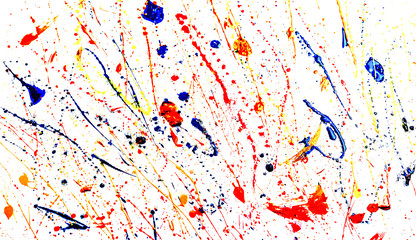 Multicolored abstraction of splashes of acrylic paints