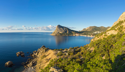 Beautiful bay on the Crimean coast.