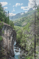 mountain landscape reflected in the water