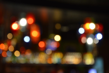 Background with red and yellow blurred party lights