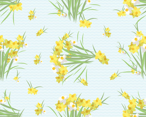 Fototapeta na wymiar Floral narcissus retro vintage background, vector illustration