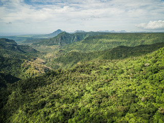 Aerial view of Black river Gorges Viewpoint Mauritius.