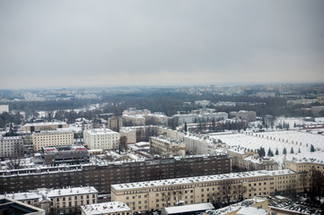 panorama miasta zimą