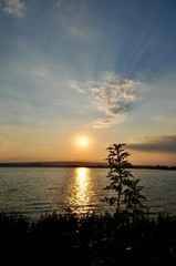 Abendrot am Zugersee, in Zug, See  in der Schweiz