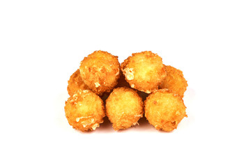 Cheese Balls Donuts on white background
