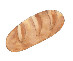 Watercolor bread