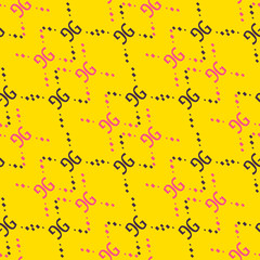 Fashion seamless pattern on yellow background. Can be used for textiles, interior, design. eps10