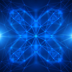 Abstrract geometric figure with multiple connections.