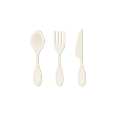 cutlery vector icons in cartoon style isolated.