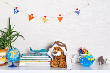 interior light child room and toys