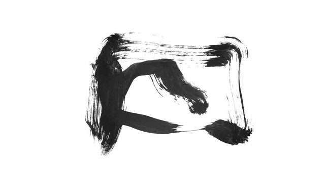 Grunge brush stroke. Abstract hand - painted element. Underline and border design. Seamless looping background. 4K