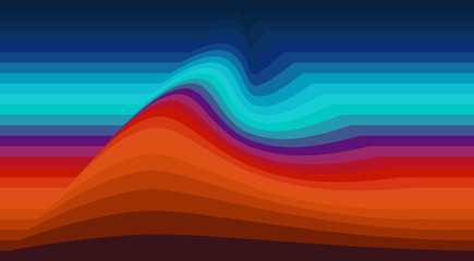Abstract striped background with wave. Vector wallpaper