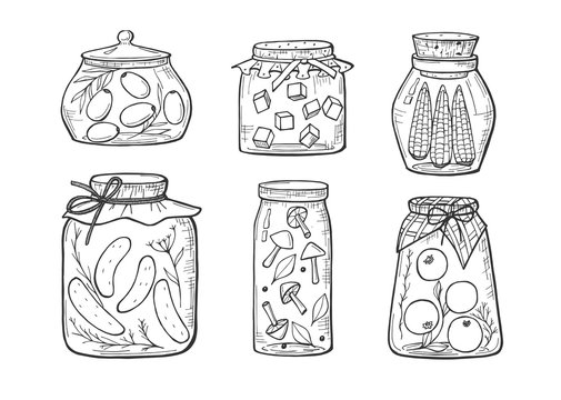 homemade pickles jars set